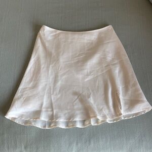 LA Hearts Cream Satin Mini Skirt
